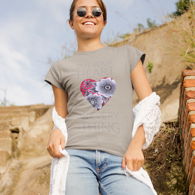 OSA - T shirt in cotone biologico "Put your heart" - Organic Shirt